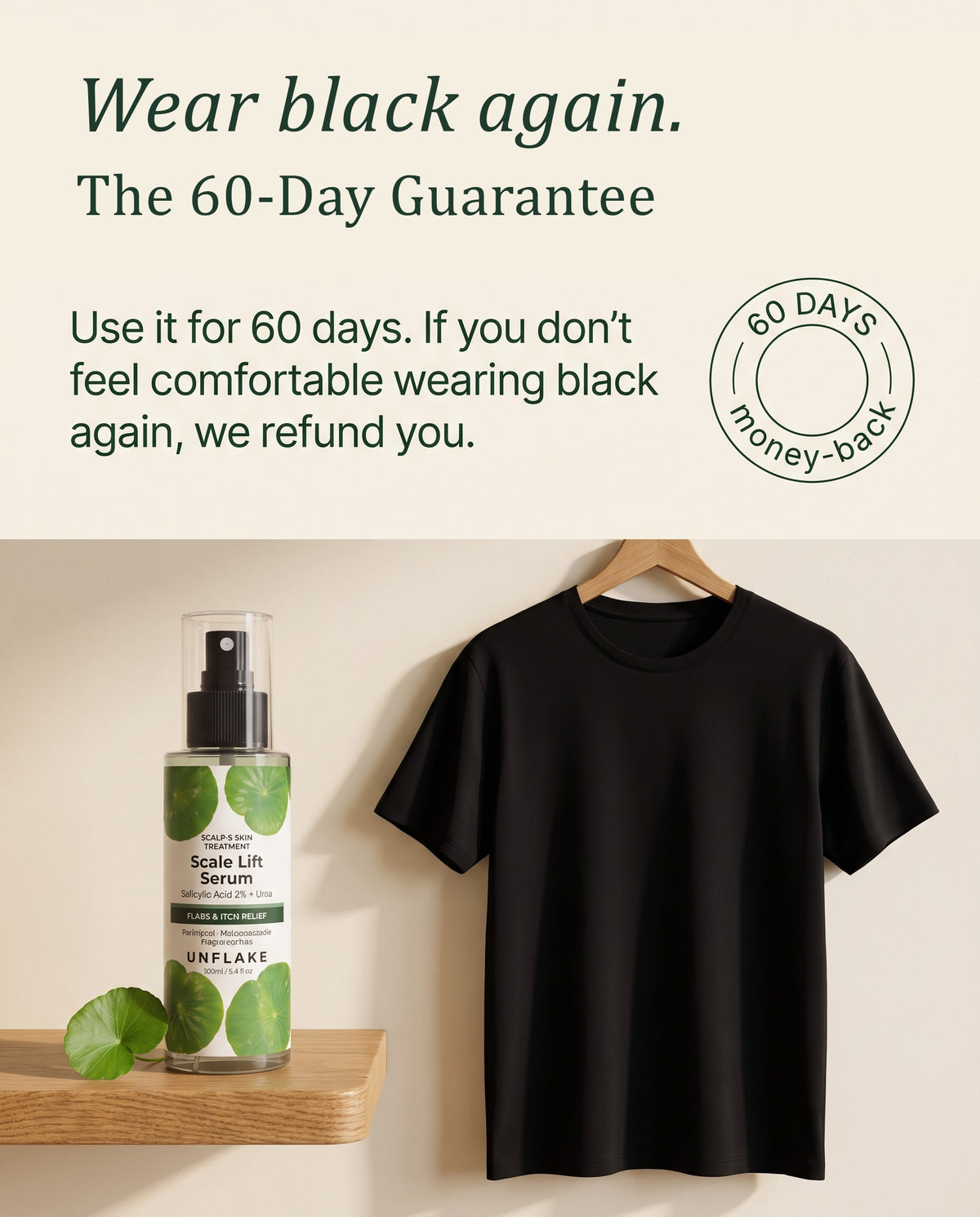 Wear black again. The 60-day guarantee